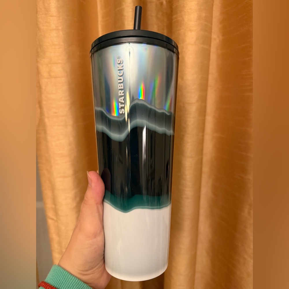 Starbucks iridescent green white tumbler 2021